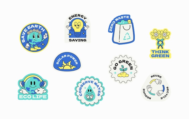 ecology sticker vector illustration