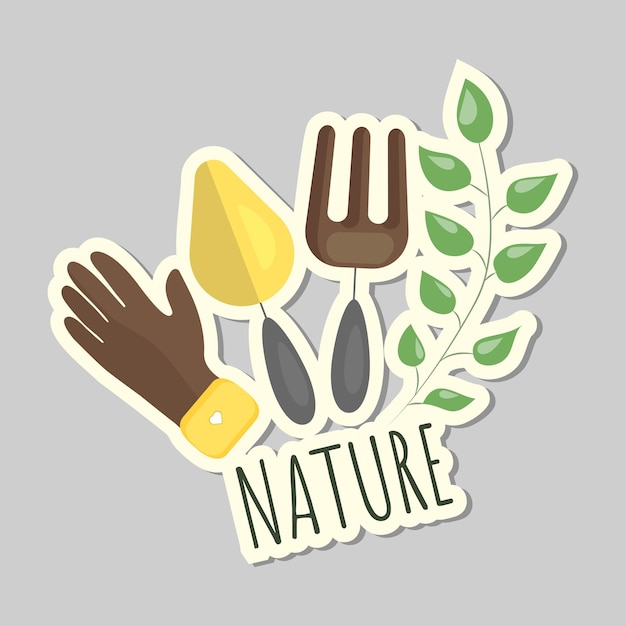 Ecology sticker with slogan Love our earth save energy save planet Eco label Care for nature