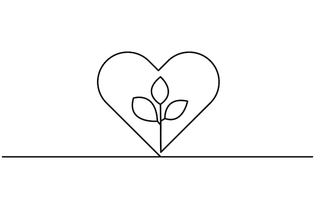생태학 지속 가능한 자연 행성 연속 한 줄 그림의 고립 된 트 터 아트
