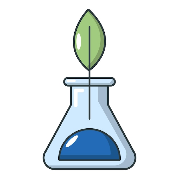 Ecology test tube icon Cartoon illustration of ecology test tube vector icon for web