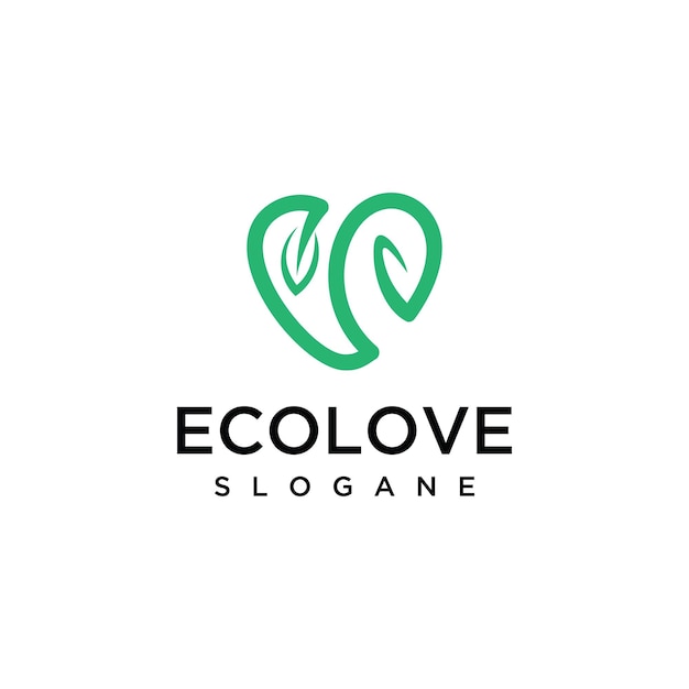 ecolove дизайн логотипа Templete