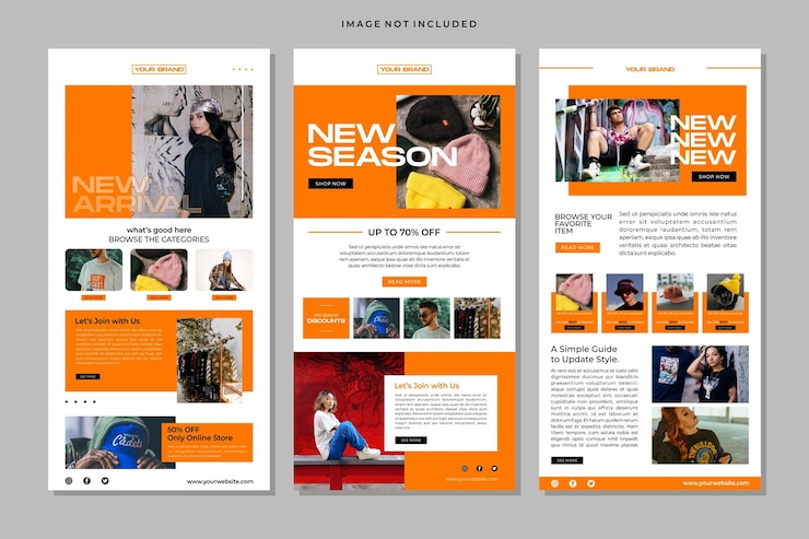 Vector ecomerce email template clothing
