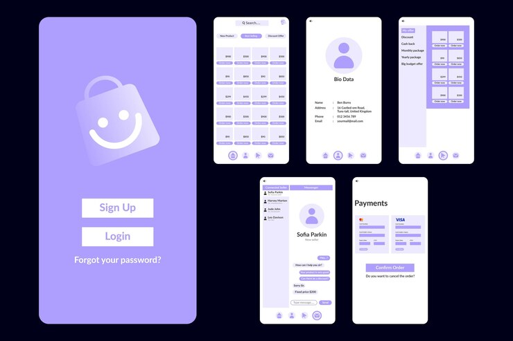 Vector ecommerce app design template