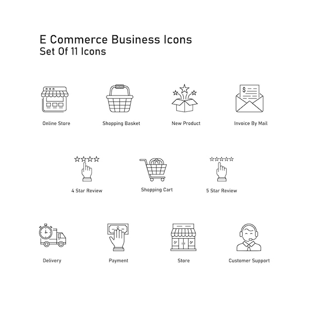 Ecommerce Business Essentials Vector Icon Design