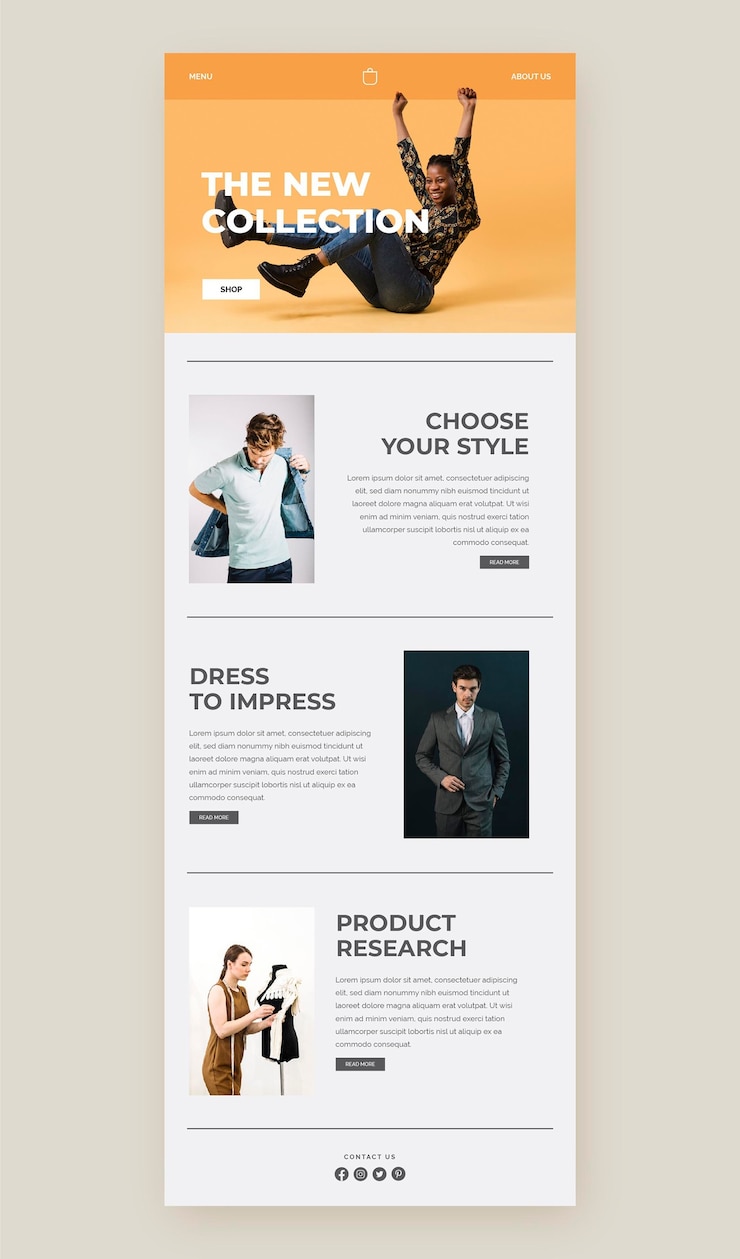 Vector ecommerce email template