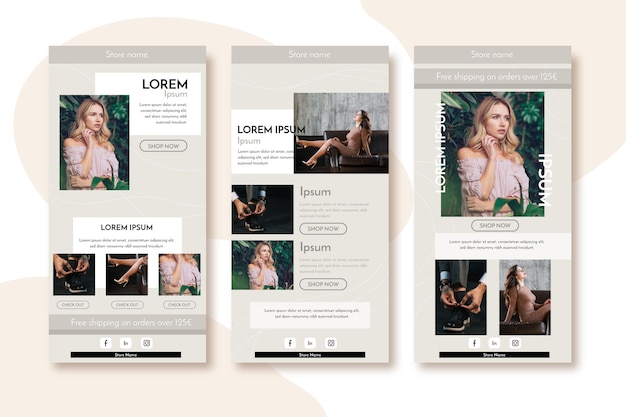 Vector ecommerce email templates collection