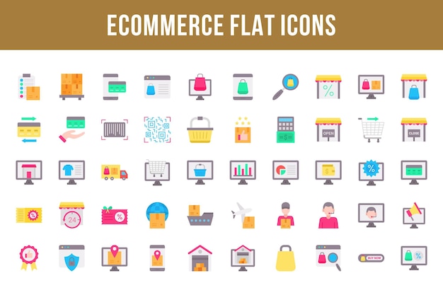 ECommerce Flat Multicolor Icons