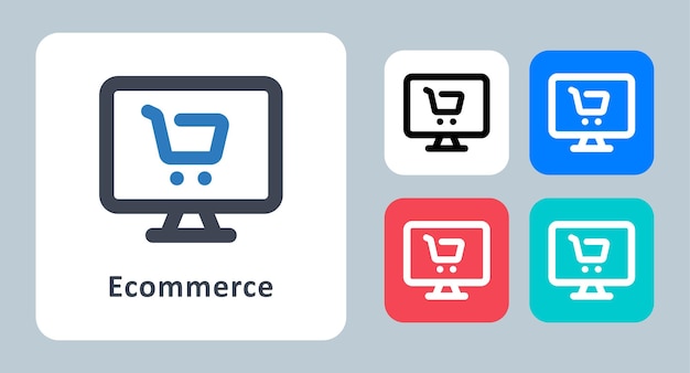 Ecommerce icon vector illustration line outline icons