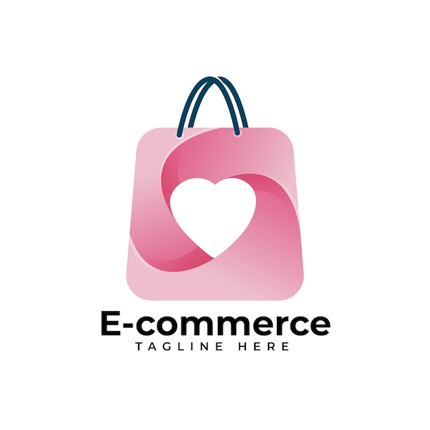 Vettore progettazione del logo dell'e-commerce