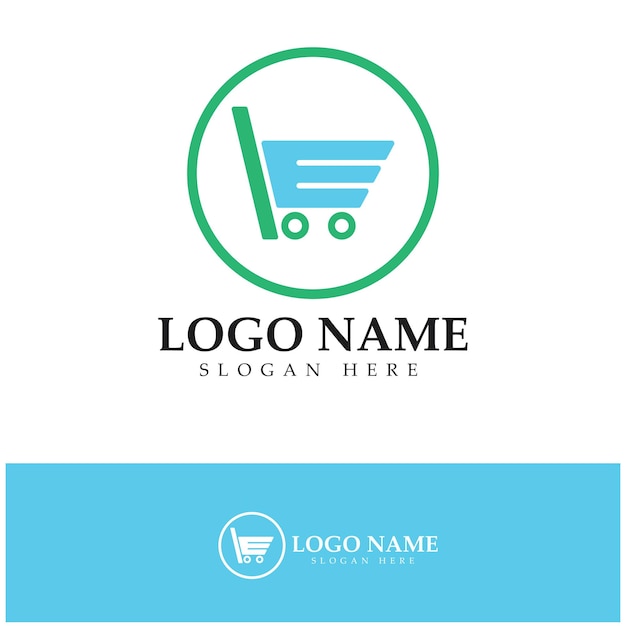 Логотип электронной коммерции и дизайн логотипа интернет-магазина с современной концепцией