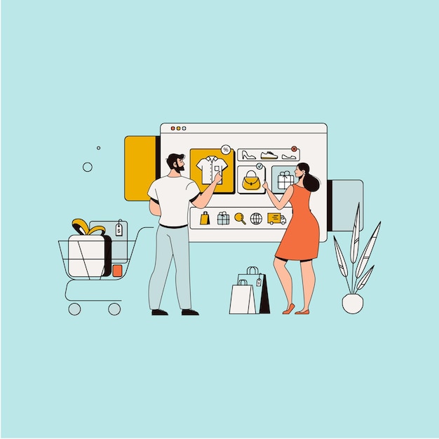 Ecommerce Vector Illustrations for websites and social media visuals