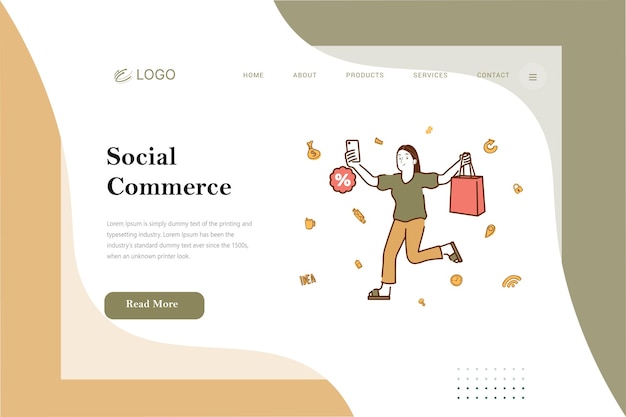 Vector ecommerce website banner theme