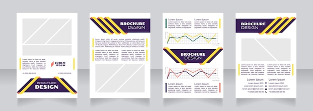 Economic cost blank brochure design template set with copy space for text premade corporate reports collection editable 4 paper pages syncopate poller one arial regular fonts used