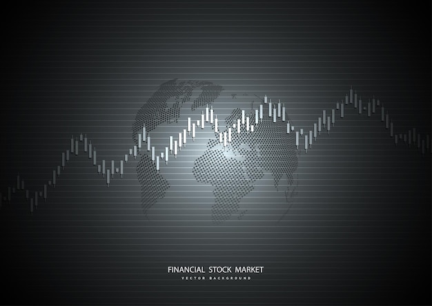 Vector economic graph with diagrams on the stock market abstract vector background for business and financ