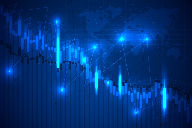 Premium Vector | Economic graph with diagrams on the stock market