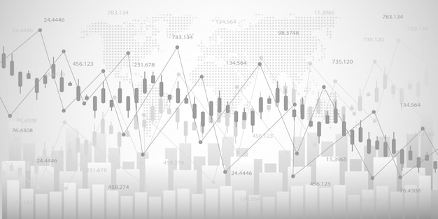 Grafico economico con diagrammi sul mercato azionario