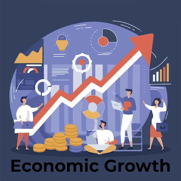Premium Vector Economic growth poster template high quality financial