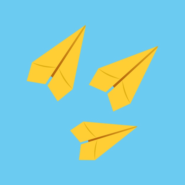 Economic recovery growth and development with yellow paper plane flying up