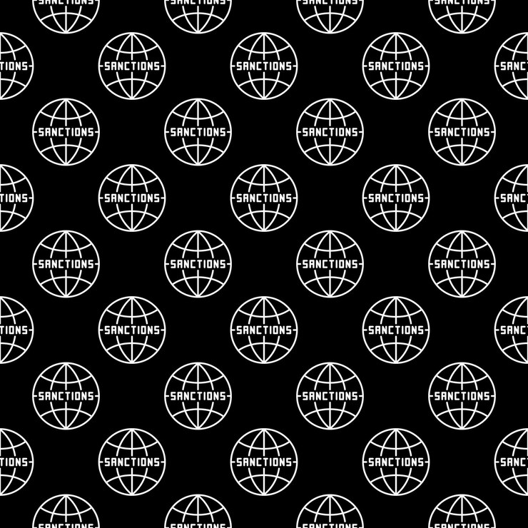 Vector economic sanctions vector concept line seamless pattern