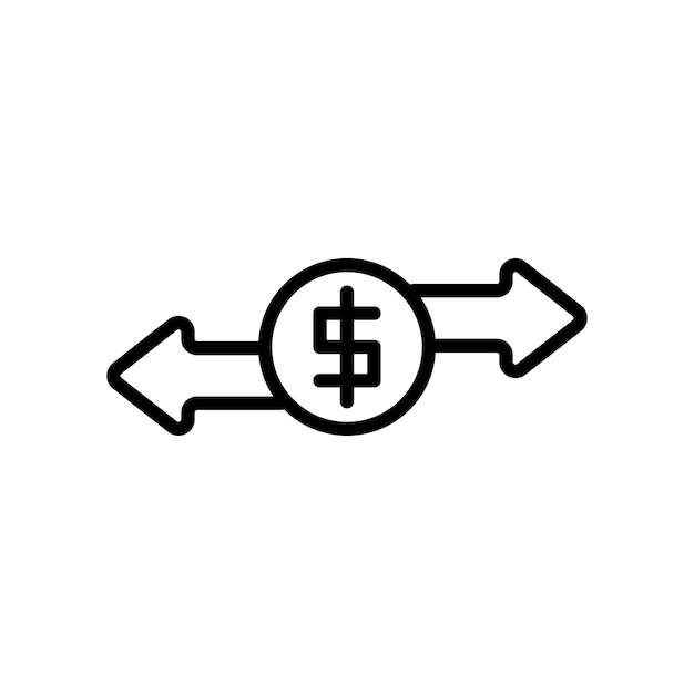 Economie geldoverdracht teken symbool vector