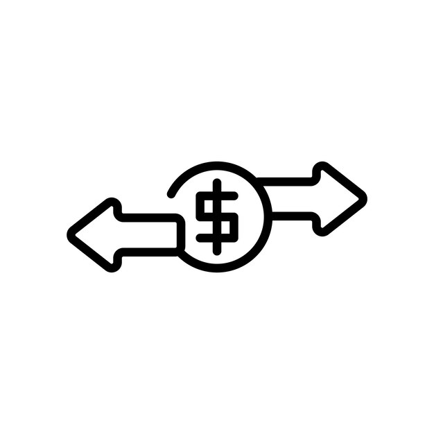 Economie geldoverdracht teken symbool vector
