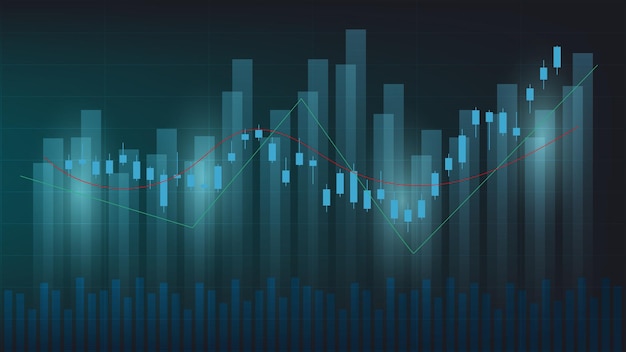 economie situatie concept. Financiële bedrijfsstatistieken met kandelaargrafiek tonen aandelenmarkt