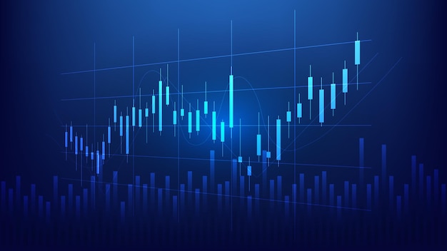 economie situatie concept. Financiële bedrijfsstatistieken met kandelaargrafiek tonen aandelenmarkt