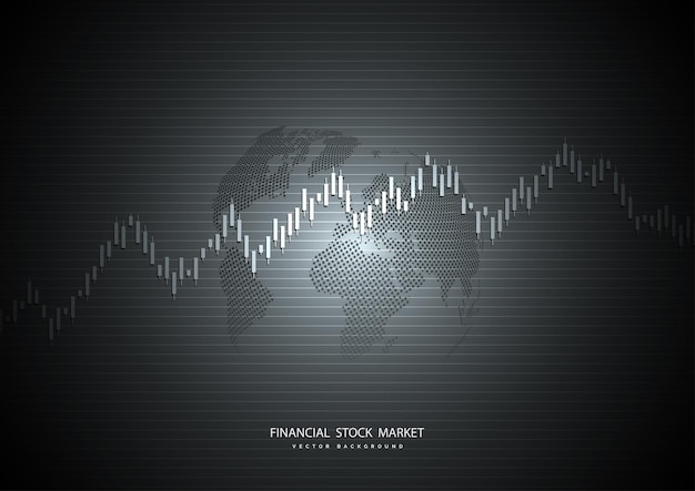 Vector economische grafiek met diagrammen op de aandelenmarkt abstracte vectorachtergrond voor zaken en financiën