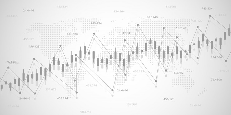 Vector economische grafiek met diagrammen op de effectenbeurs