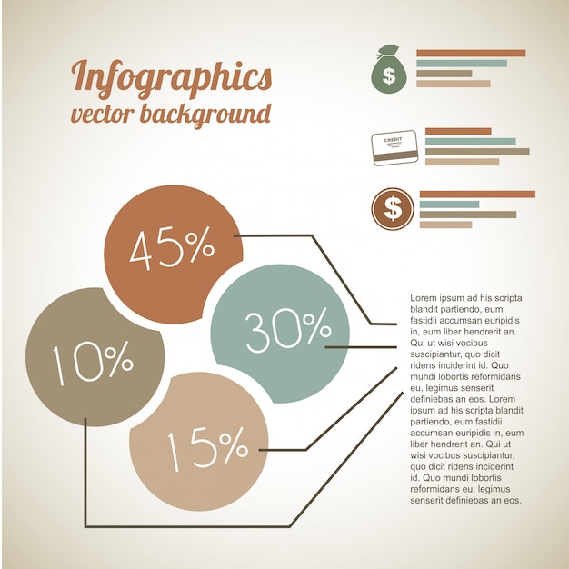 Economische infographics over vintage achtergrond