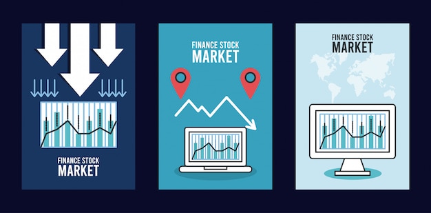 Vector economische recessie infographic met laptop en desktop