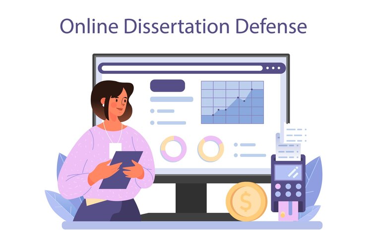 Vector economist online service or platform scientist studying economics