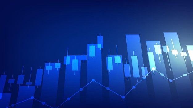 Economy and finance concept. financial business statistics stock market candlesticks and bar chart