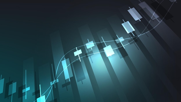 Economy and finance concept. financial business statistics stock market candlesticks and bar chart