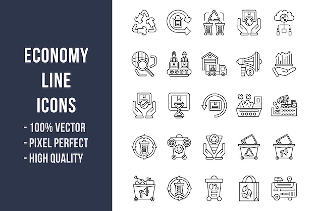 Vector economy line icons