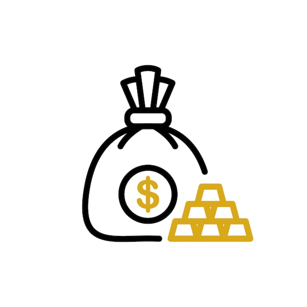 Vector economy money bag sign symbol vector