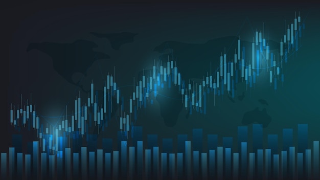 Economy situation concept. financial business statistics with candlestick chart show stock market