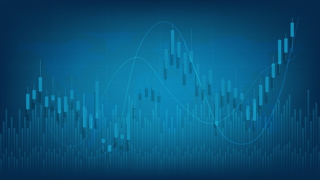 Economy situation concept. financial business statistics with candlestick chart show stock market