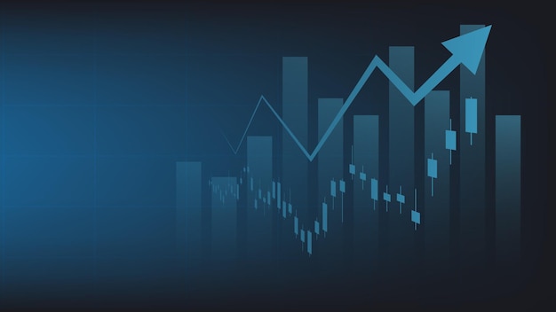 Economy situation concept. financial business statistics with candlestick chart show stock market