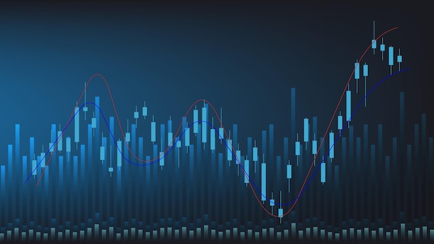 Economy situation concept. financial business statistics with candlestick chart show stock market