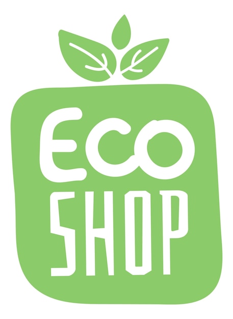 Ecoshop sticker Groen blad vers product