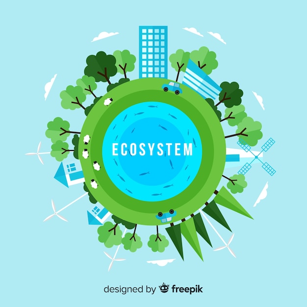 Vector ecosystem and nature concept in flat style