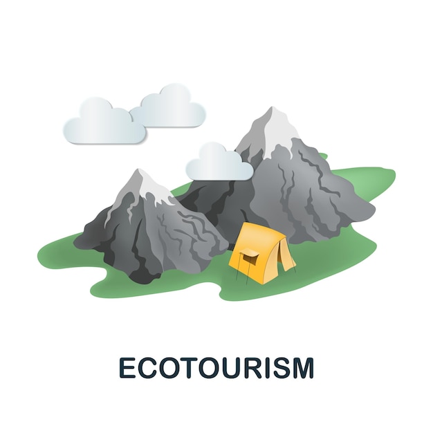 Vector ecotoerisme icoon 3d illustratie uit resorts collectie creatief ecotoerisme 3d icoon voor web design templates infographics en meer