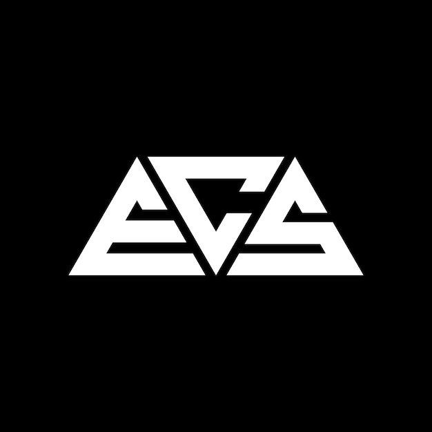 Vector ecs driehoek letter logo ontwerp met driehoek vorm ecs driehoek logo ontwerp monogram ecs drie hoek vector logo sjabloon met rode kleur ecs drihoekig logo eenvoudig elegant en luxe logo ecs