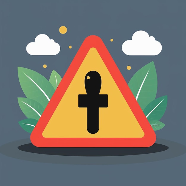 Ector warning sign illustration in flat design