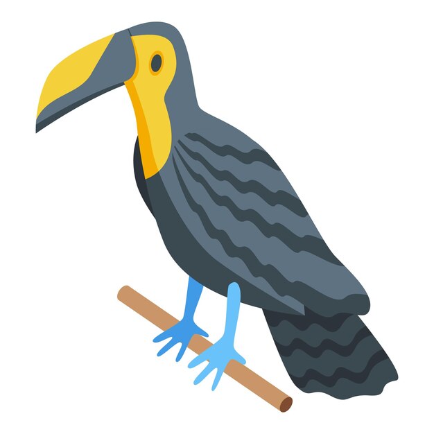 ecuador exotic bird icon isometric vector vacation country travel culture