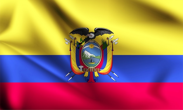 Ecuador flag blowing in the wind.