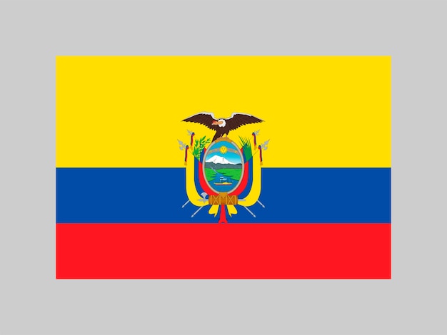 Vettore bandiera dell'ecuador colori ufficiali e proporzione illustrazione vettoriale