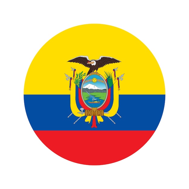 Vettore illustrazione semplice della bandiera dell'ecuador per il giorno dell'indipendenza o l'elezione