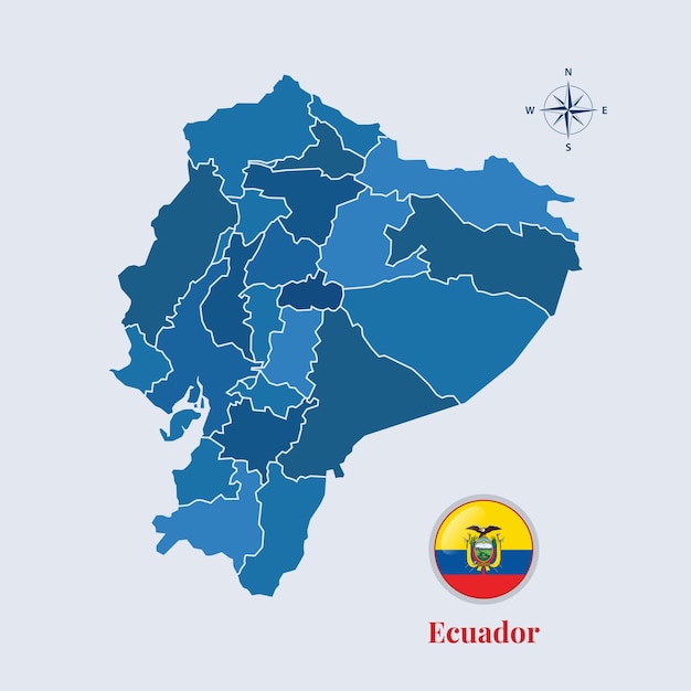 Vector ecuador map and flag flag map of ecuador vector